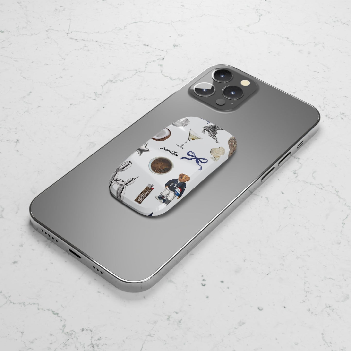 Navy Glam Phone Click-On Grip.