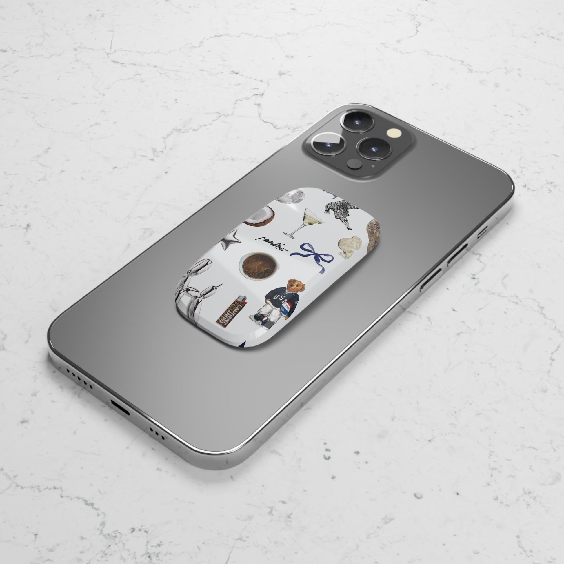 Navy Glam Phone Click-On Grip.