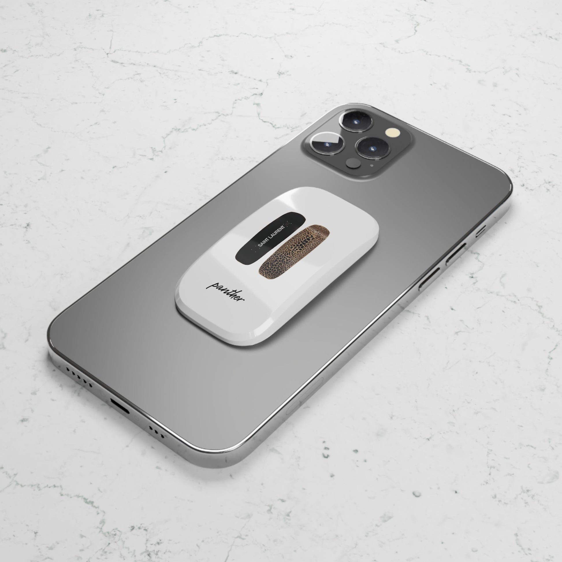 Panther Skateboards Phone Click-On Grip (White).