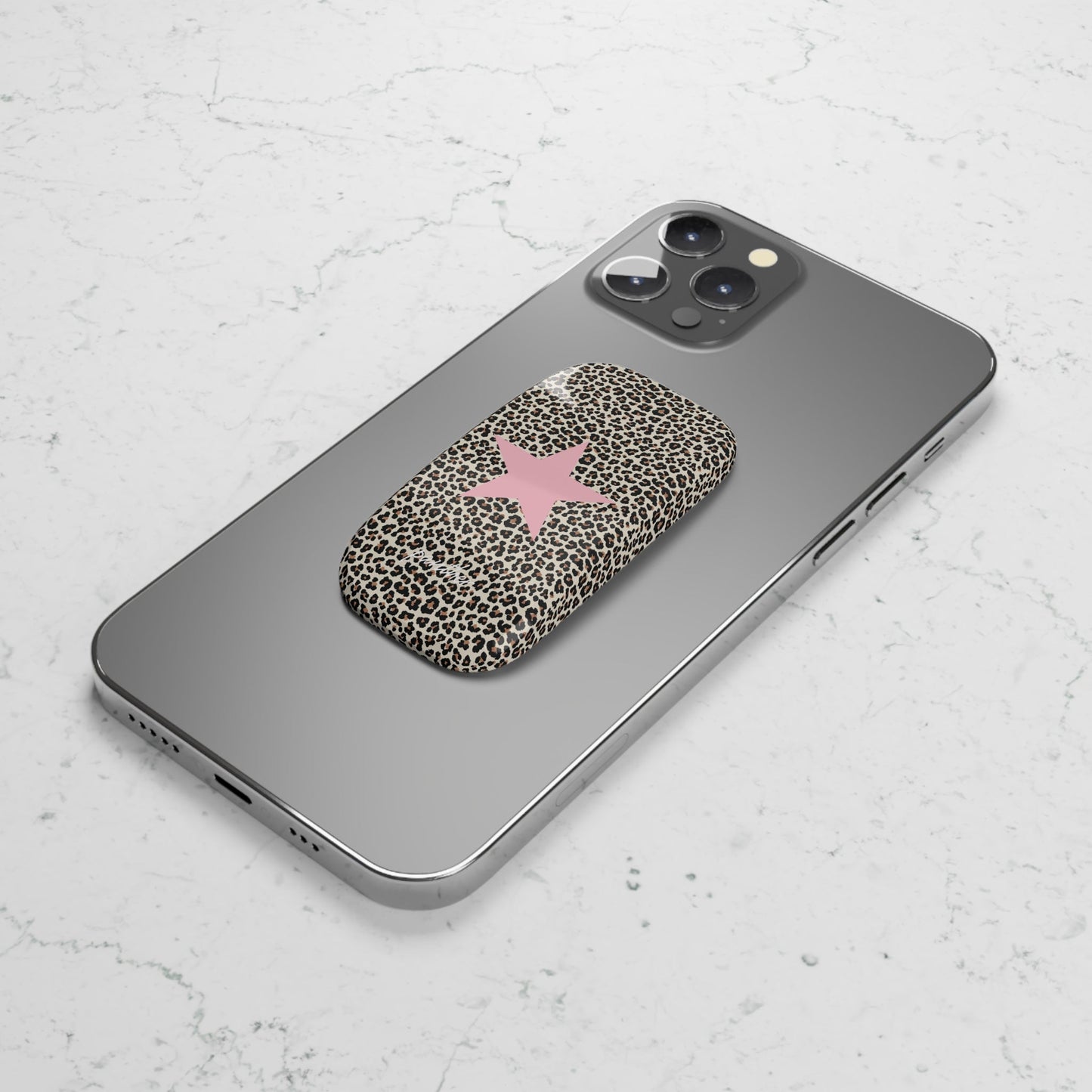 Leopard Star Phone Click-On Grip.