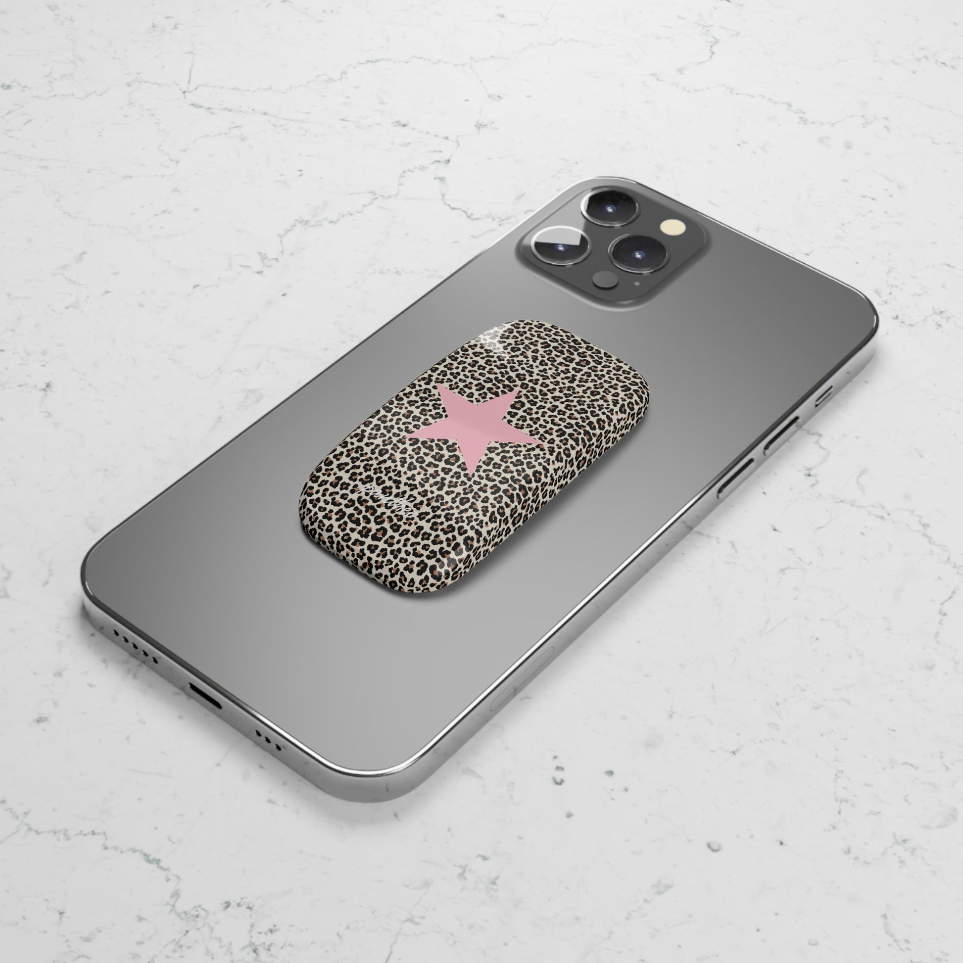 Leopard Star Phone Click-On Grip.
