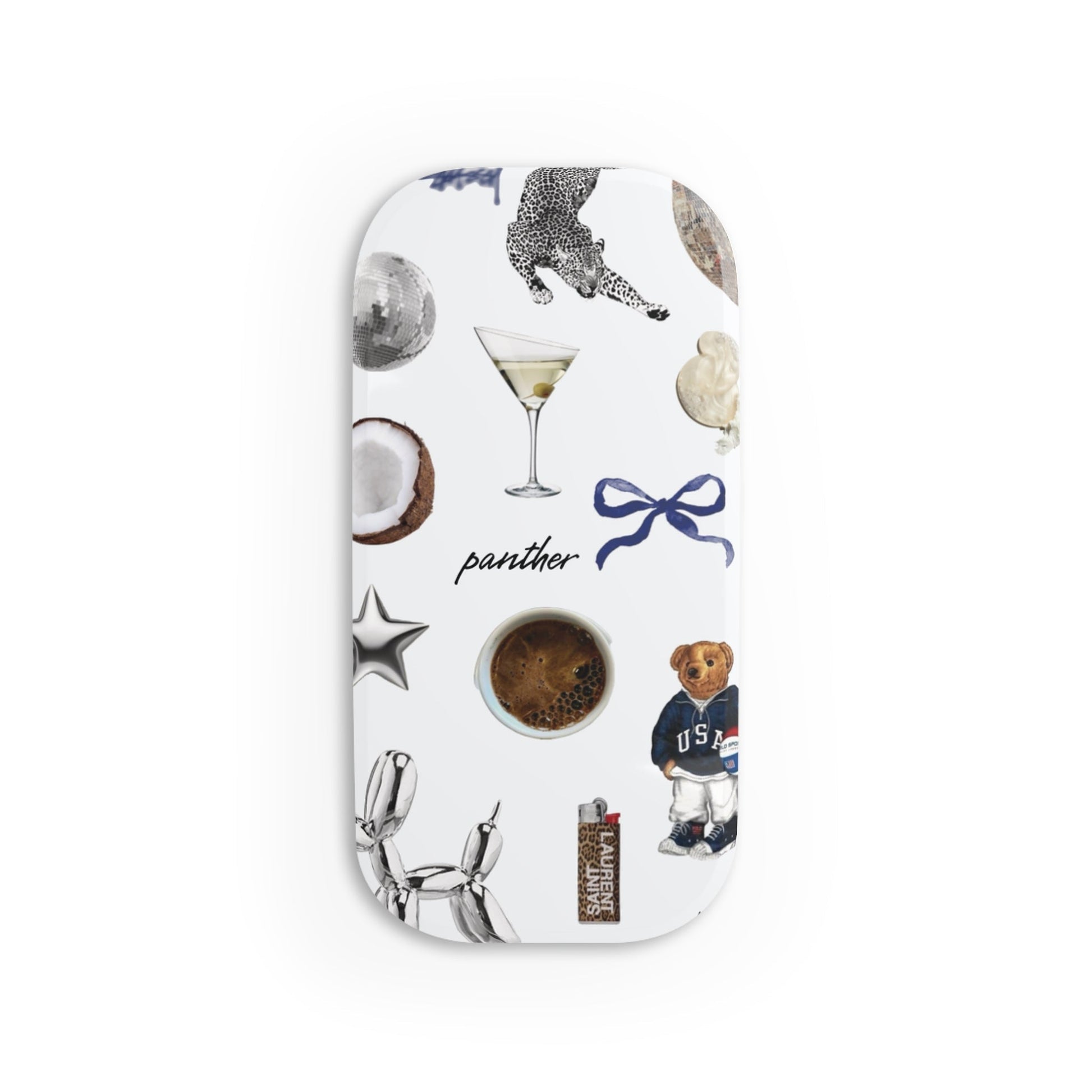 Navy Glam Phone Click-On Grip.
