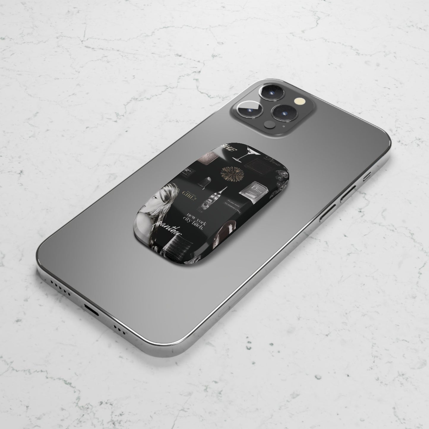 NYC Glam Nights Phone Click-On Grip (Black).