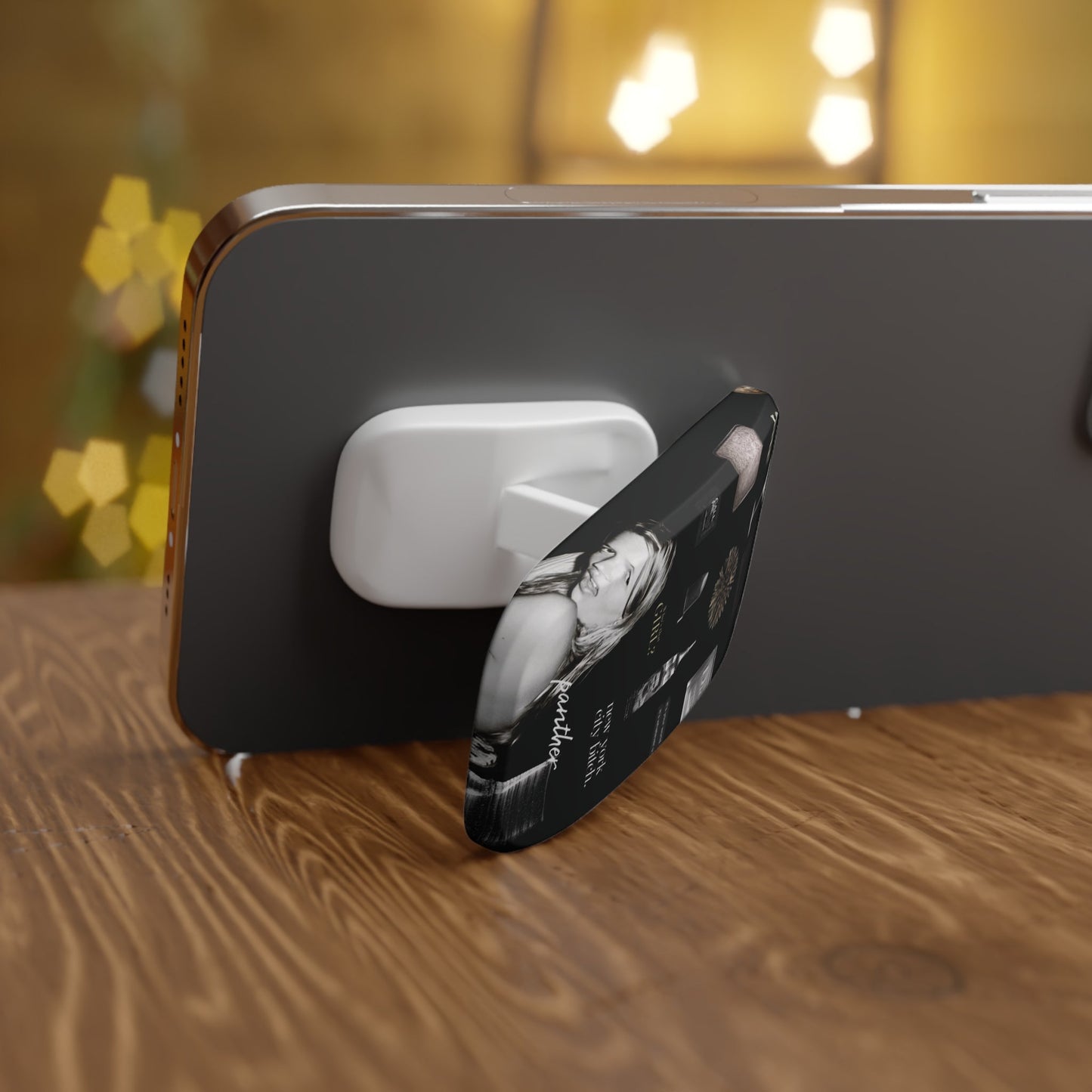 NYC Glam Nights Phone Click-On Grip (Black).