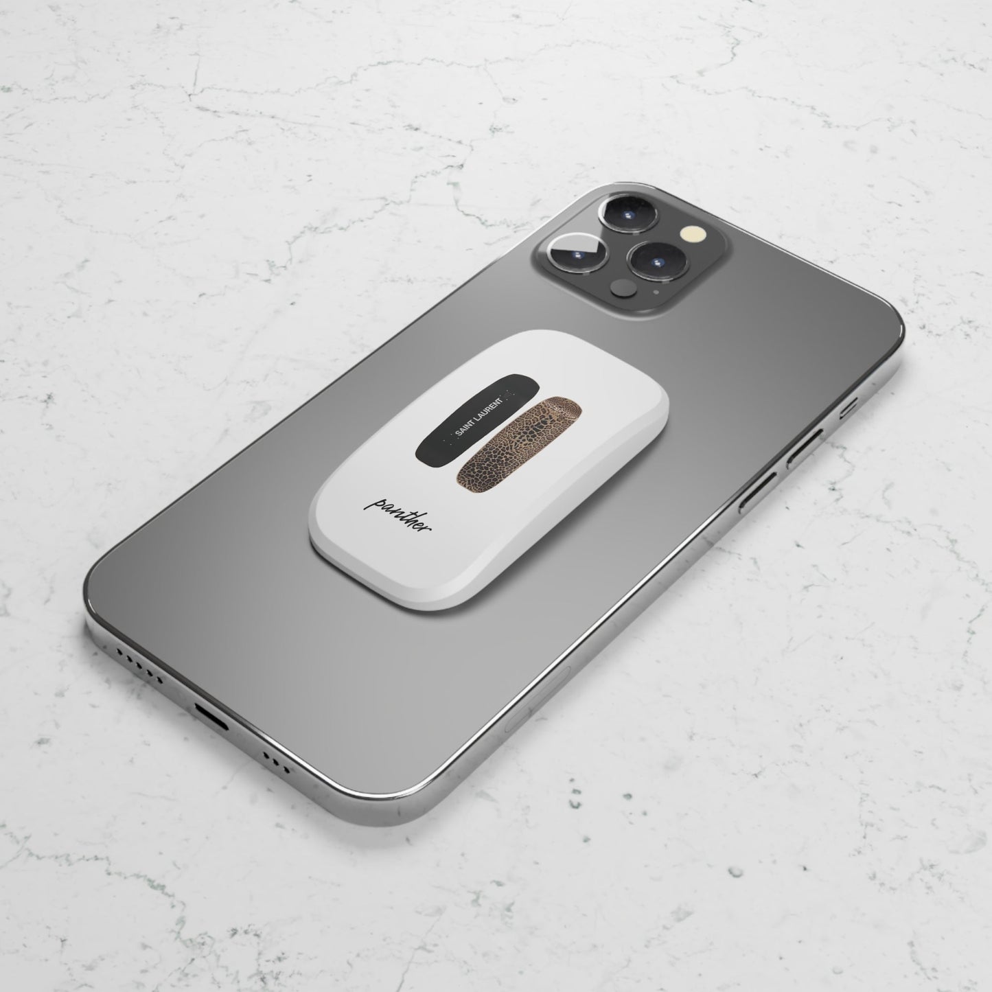 Panther Skateboards Phone Click-On Grip (White).