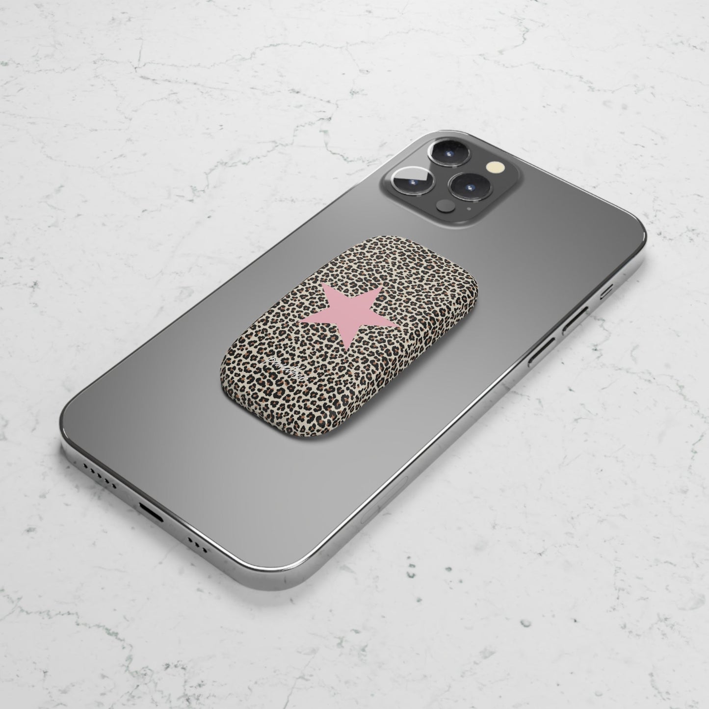 Leopard Star Phone Click-On Grip.