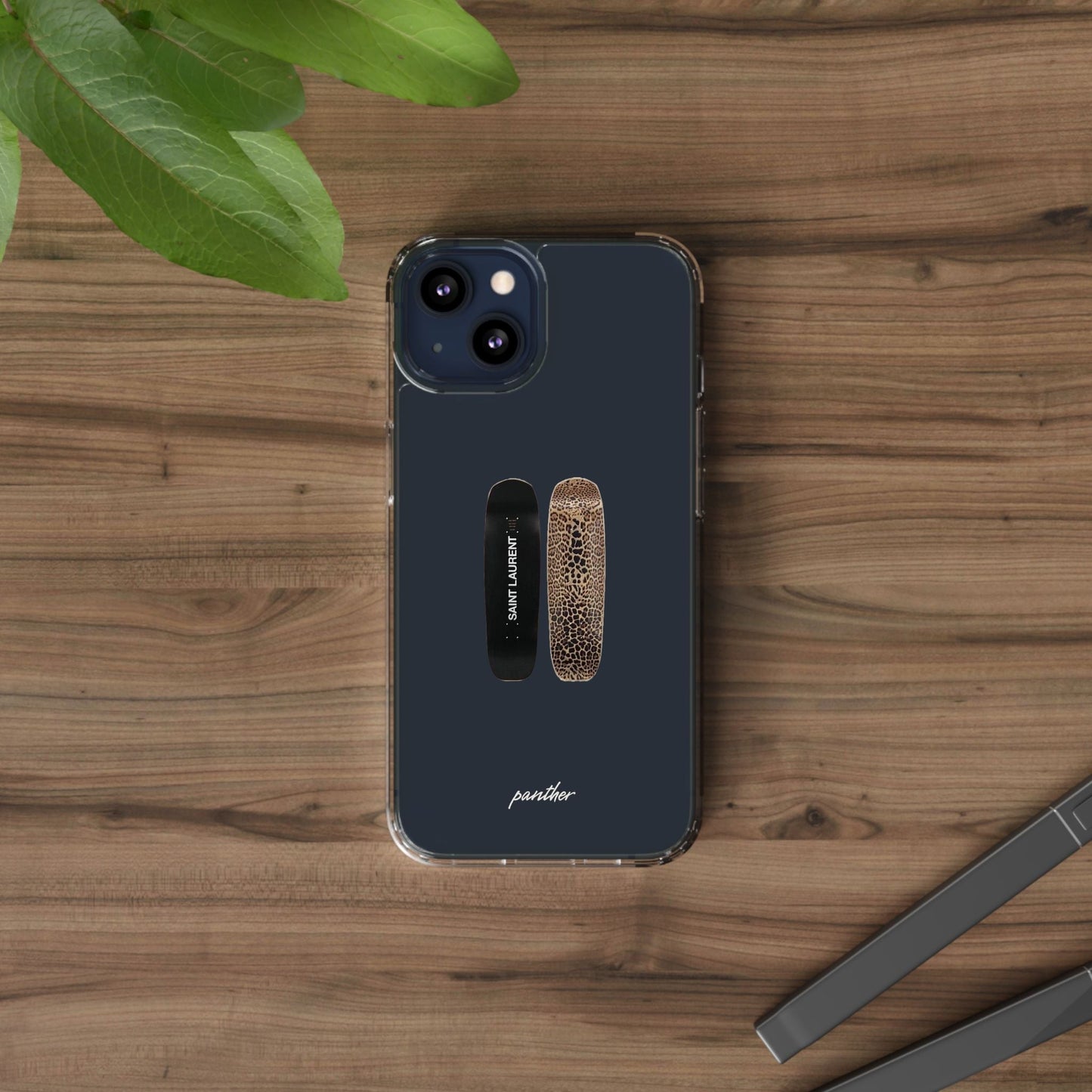 Panther Skateboard Clear Case