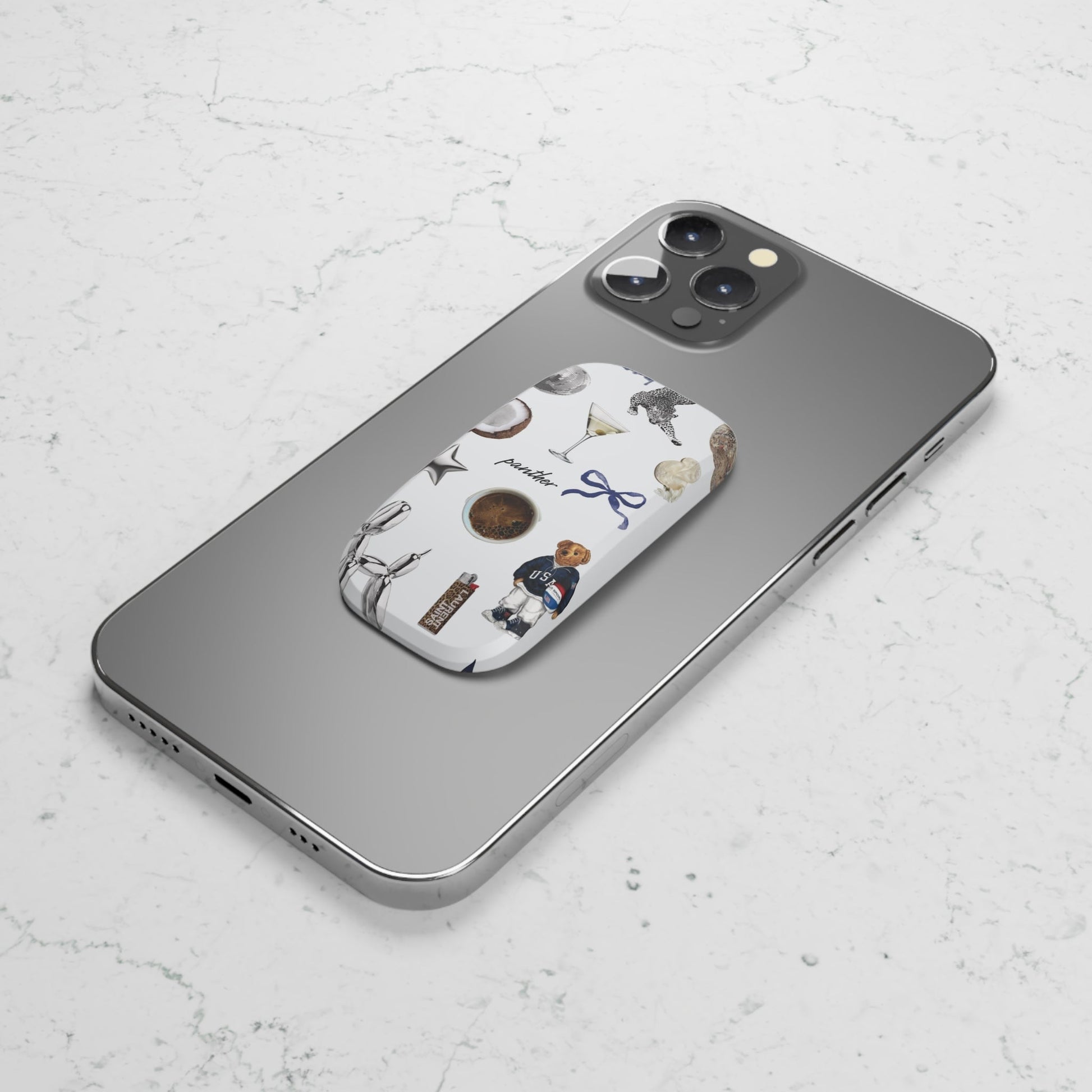 Navy Glam Phone Click-On Grip.