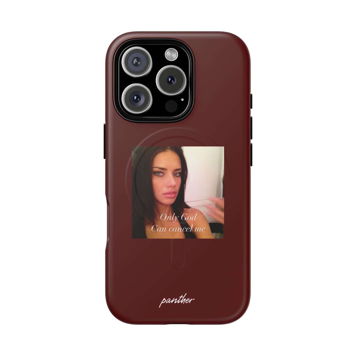 "Only God Can Cancel Me" (Magsafe).