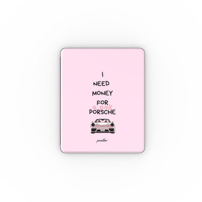 "I Need Money For A Pink Porsche" (Pink) Apple iPad Case.