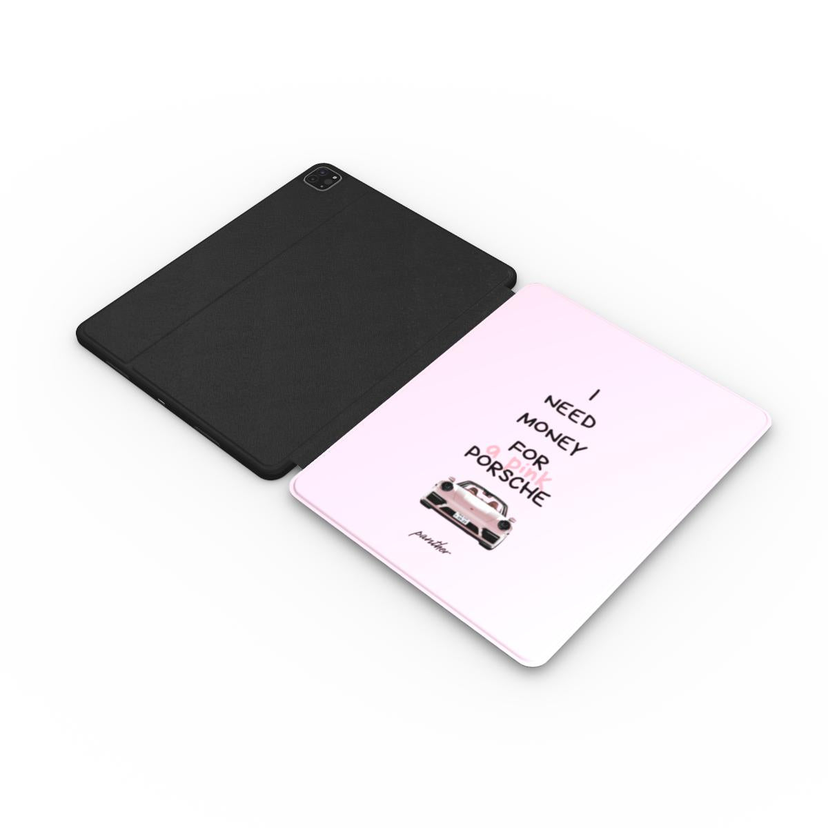 "I Need Money For A Pink Porsche" (Pink) Apple iPad Case.