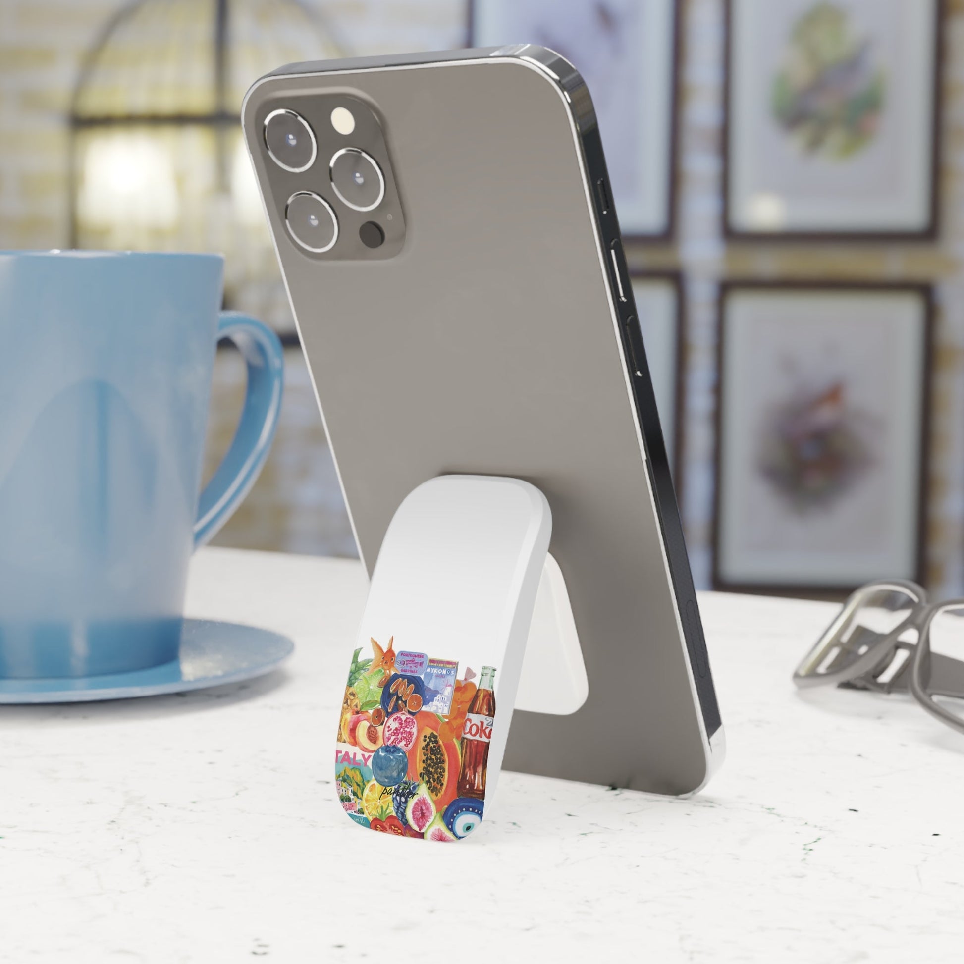 Mediterranean Fruit Bowl Phone Click-On Grip.